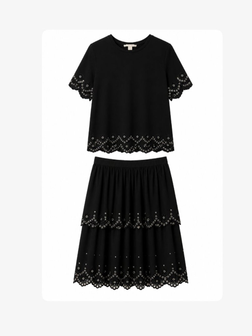 Michael Kors Studded Eyelet Georgette Two-Piece Set